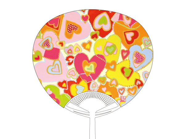 うちわ 色んな大きさのハート – パソナハートフル アート村