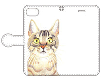 画像をギャラリービューアに読み込む, スマートフォン 手帳型カバー びっくりしたにゃー