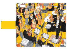 画像をギャラリービューアに読み込む, スマートフォン 手帳型カバー オーケストラ