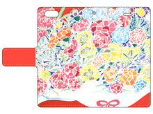 画像をギャラリービューアに読み込む, スマートフォン 手帳型カバー 色々な色のカーネーション