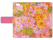 画像をギャラリービューアに読み込む, スマートフォン 手帳型カバー 沢山の花びら