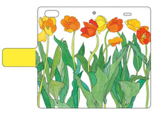 画像をギャラリービューアに読み込む, スマートフォン 手帳型カバー チューリップ黄
