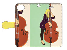 画像をギャラリービューアに読み込む, スマートフォン 手帳型カバー 女性ベーシスト