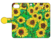 画像をギャラリービューアに読み込む, スマートフォン 手帳型カバー ひまわり