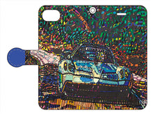 画像をギャラリービューアに読み込む, スマートフォン 手帳型カバー 木漏れ日の中を走る車