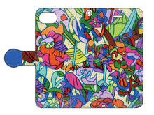 画像をギャラリービューアに読み込む, スマートフォン 手帳型カバー そよ風にゆれる花