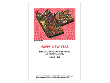 画像をギャラリービューアに読み込む, 2026年賀状 5枚セット「金のおせち」
